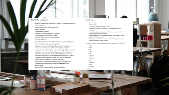 Recruiter’s Secret Hiring Guidelines Leak Sparks Controversy Online
